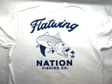 Flatwing and Nation Fishing collaboration Short Sleeve White T-Shirt