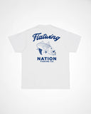 Flatwing and Nation Fishing collaboration Short Sleeve White T-Shirt